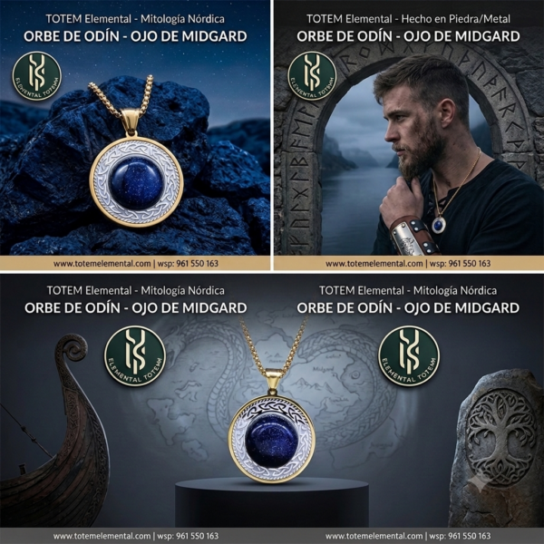 BJ-253 COLLAR NÓRDICO ✨ ORBE DE ODÍN, OJO DE MIDGARD✨