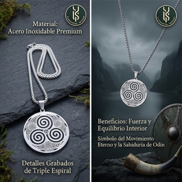 COLLAR TRISKELION EL VÓRTICE DE ODÍN